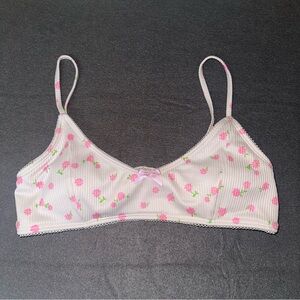 Forever 21 Cottage core Floral Bikini Top with Bow